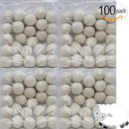 Wooland Wholesale Bulk Laundry XL Premium Wool Dryer Balls - 100% New Zealand Organic Wool Natural Fabric Softener for Sensitive Skin, Babies (100 Count)