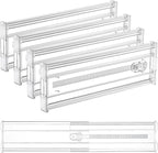 Vtopmart 4 Pack 4" Regular Upgrade Drawer Dividers for Clothes, 12.8"-22.3" Expandable Dresser Drawer Organizer, Clear Plastic Separators for Dresser, Baby Clothing, Underwear, Cosmetic, Toiletries