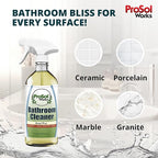 Bathroom Cleaner 16 oz - Daily Cleaning Spray for Shower Curtain, Sink, Shower, Tile, Bathtub, & Toilet Bowl Cleaners Revealing Natural Shine & Refreshing Scent- Safe on All Surface