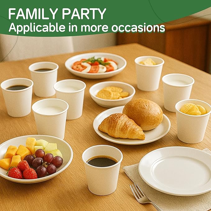 Coffee Cups 8 oz 1000 Pack, Disposable Paper Cups for Hot Beverage Drinkings, White Hot Bulk Paper Cups Suitable for Party, Picnic, Travel, and Events