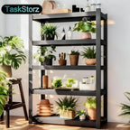 47" W Heavy-Duty Metal Storage Shelving, 5-Tier 3000 LBS Garage Shelves Unit, 71" H Ajustable Industrial Shelf for Garage, Warehouse, Home, Kitchen, Pantry, Office, Black