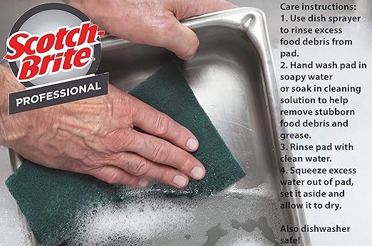 Scotch-Brite General Purpose Scouring Pads 105, Green, 4.5" x 6" Cleaning Scrub Pads (Pack of 40)