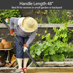 Hoe and Cultivator Gardening Hand Tools, Heavy Duty Stainless Steel Garden Hoe and 3 Fork Hand Tiller for Gardening Weeding Planting with Adjustable Handle 30-45 inch