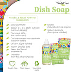 Truly Free Non Toxic Dish Soap Kit | Natural Concentrated Dishwashing Liquid - Sweet Basil Scent | Organic Plant-Based | Family Safe - Eco-Friendly Formula | 16 fl oz