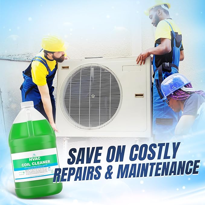 Mini Split Cleaning Kit with 3.78L No-Rinse Coil Cleaner, Sprayer, Odor Treatment Tab & Protective Bag - Removes Dirt & Grime for Heat Pump, AC, HVAC - Fits Units Up to 50 Inches