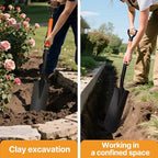 45-Inch Heavy Duty Orange Fiberglass Handle Drain Spade Shovel.Sharp Shooter Digging Shovel for Gardening,Planting and Trenching.Durable Spade Shovel for Heavy Duty Digging and Drainage
