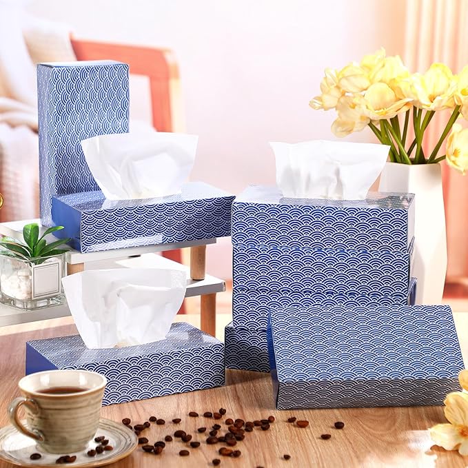 Yinder 12 Packs Facial Tissue Box 1560 Sheets Soft Facial Tissue Box for Fall Halloween Christmas 2 Ply 130 Sheets Disposable Travel Tissues Bulk for Car Household Kitchen(Clouds)