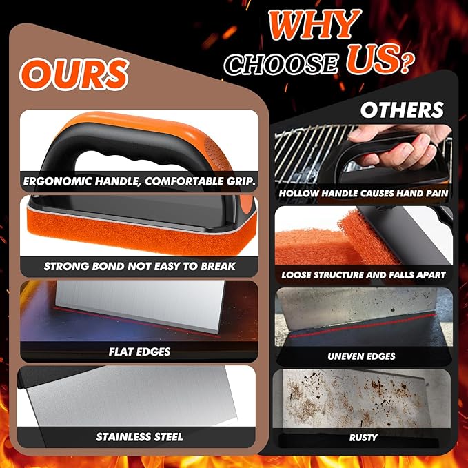 19 in 1 Griddle Cleaning Kit for Blackstone Accessories, Flat Top Grill Cleaning Kit w/Griddle Scraper, 4 Grill Stone, Griddle Brush Easy to Remove Stain - 5060