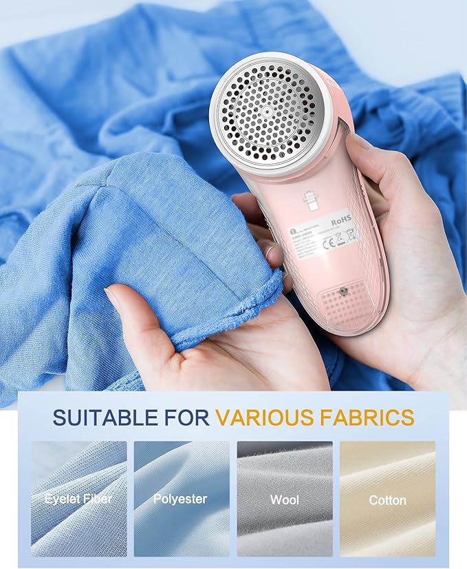 BEAUTURAL Fabric Shaver, Rechargeable Lint Remover for Clothes, Electric Lint Shaver with 6-Leaf Blades, Sweater Shavers to Fuzz, Lint Balls, Pillings, Bobbles for Clothes and Furniture