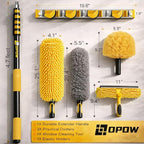 30 Foot High Ceiling Duster Kits with 4.7-24ft Heavy Duty Extension Pole, High Reach Duster for Cleaning,Microfiber Feather Duster,Cobweb Duster,Ceiling Fan Duster,Window Squeegee & Cleaner