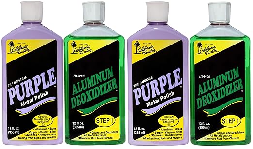 – Purple Metal Polish & Aluminum Deoxidizer Kit, Great for Aluminum, Brass, Copper, Chrome, Silver, Stainless and Gold - 2 Sets