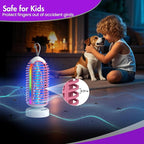 Bug Zapper Outdoor with Colorful Lighting and Auto-Sensing, 3 in 1 Cordless 4000mAh Battery Electric Fly Trap, Rechargeable Mosquito Zapper for Camping, Patios, Garden, Kitchen (1Pack-Pink)
