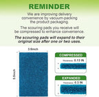 Non-Scratch Scouring Pads, 96Pcs Household Scour Pads for Kitchen, Garage and Outdoors, Reusable Dish Scrubber Pads for Pan and Metal Grill - Blue