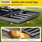 Lawn Leveling Rake, Heavy Duty 17"x10" Curved Ground Plate, 72" Long Handle Lawn Leveler Tool Landscape Rake for Compost Soil Dirt Sand Grass Peat Moss