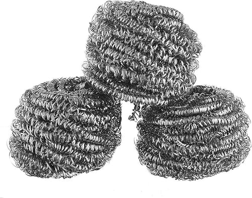 12 Pack 50g Stainless Steel Sponges, Steel Wool Scrubber, Scrubbing Scouring Pad for Pots, Pans and Ovens Great for Kitchen, Bathroom, Outdoors by EcoQuality
