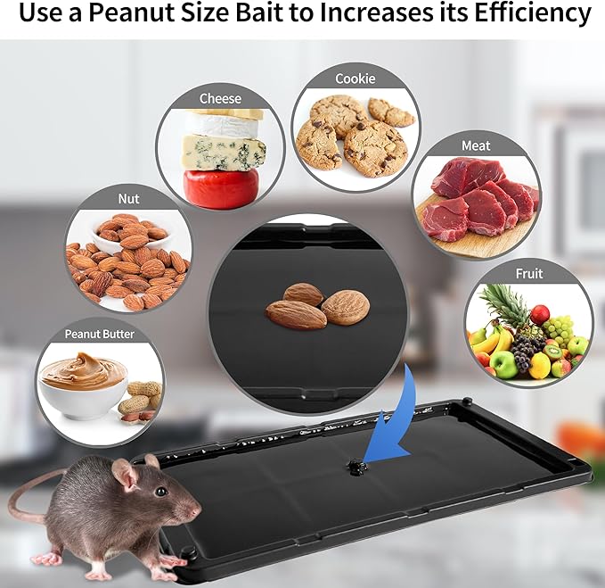 LULUCATCH Super Glue Traps 8 Pack for Mice & Snakes, Larger, Heavier Sticky Traps with Non-Toxic Glue. Sticky Mouse Traps Indoor, Easy to Set, Pet Safe Pest Control