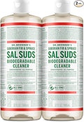 Dr. Bronner's Sal Suds Biodegradable Cleaner (32 Ounce, 2-Pack) – All-Purpose Mop Detergent for Floors, Kitchen & Bathroom, Multi-Surface Household Concentrate, Dish Degreaser & Laundry Use