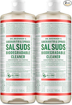 Dr. Bronner's Sal Suds Biodegradable Cleaner (32 Ounce, 2-Pack) – All-Purpose Mop Detergent for Floors, Kitchen & Bathroom, Multi-Surface Household Concentrate, Dish Degreaser & Laundry Use