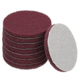 Power Scrub Pads, Scrubbing Pads 800 Grits Scouring Discs - Fitting for (Home Kitchen Cleaning - Drill Attachment - Scrubber Replacement) 8 Pcs & 4 Inch & Dark Red