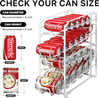 Simple Houseware Stackable Beverage Soda Can Dispenser Organizer Rack, White - 2 Pack