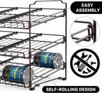 Simple Houseware Stackable Can Organizer Rack for Pantry/Cabinet – 11.5" D x 17" W x 13.75" H, Holds 36 Cans, 3-Tier Can Food Storage Dispenser, Bronze