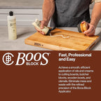 John Boos 3-Piece All-Natural Care & Maintenance Set - 16 oz Mystery Oil, 5 oz Board Cream & Round Applicator for Butcher Blocks, Cutting Boards, Wood Countertops, and Wooden Utensils