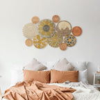 Tatuo 11 Pcs Boho Wall Basket Decor Bulrush Woven Wall Hanging Art Round Farmhouse Rustic Handmade Wicker for Summer Home, Bedroom, Living Room, Kitchen Decorations, Multi Sizes(Lively)