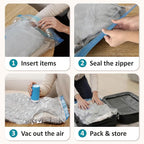 Cozy Essential Travel Vacuum Storage Bags with Rechargeable Cordless USB Pump, Space Saver Bags for Luggage, Suitcase, Carry-On, for Clothes, Blankets, Bedding & Seasonal Storage,26 Combo