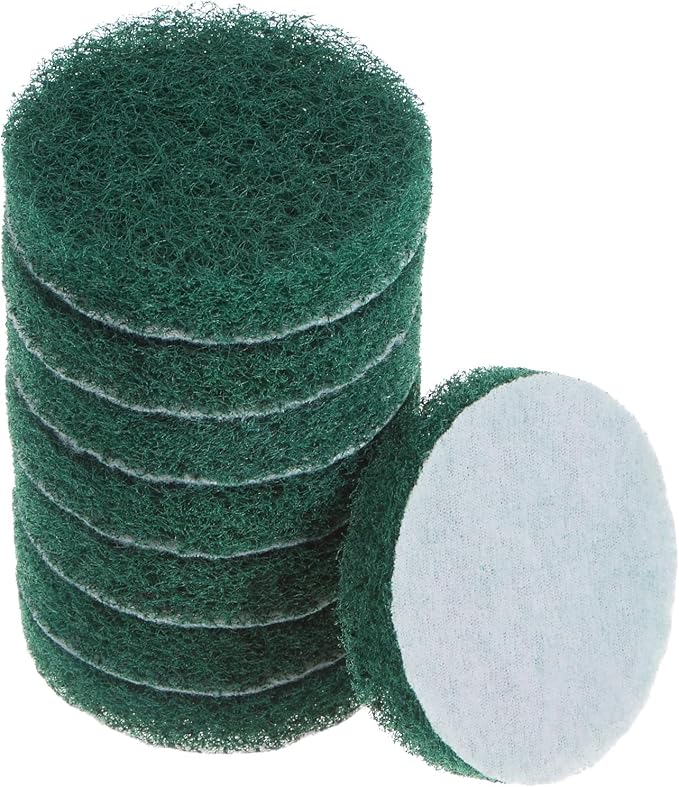 HARFINGTON 8pcs Drill Power Brush 3 inch Tile Scrubber Scouring Pads 180-240 Grit for Bathroom Kitchen Household Cleaning