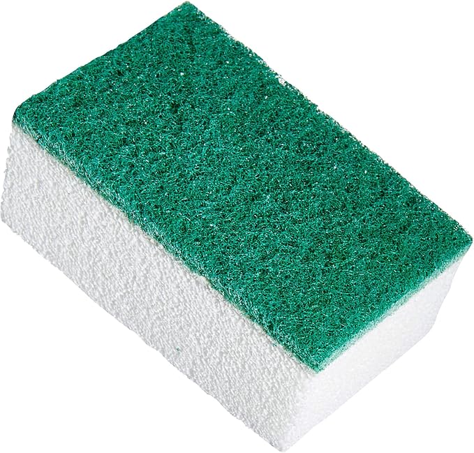 Compac Home Magic-Stone Kitchen Cleaner Scrub - 2-Sided Scouring Brick/Sponge, Easily Removes Stubborn Grime, Grease, Food from Oven Trays, Pans, Cookie Sheets, 4 Count
