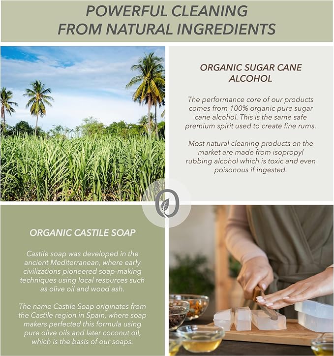 Non-Toxic Home Cleaning - The Collection 5 Pack - Includes 5 Cleaners, 1 Canvas Tote, 2 Microfiber Cloths, 2 Coconut Husk Scrubers - 100% Natural Organic Ingredients that Truly Perform