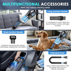 CKIKH Handheld Vacuum Cordless, 15000PA Strong Suction Hand Held Car Vacuum Cleaner Portable with Multi-Nozzles & Washable Filter, Lightweight Dust Busters Rechargeable for Home, Car, Office, Pets
