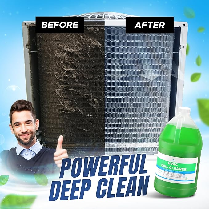 Mini Split Cleaning Kit with 3.78L No-Rinse Coil Cleaner, Sprayer, Odor Treatment Tab & Protective Bag - Removes Dirt & Grime for Heat Pump, AC, HVAC - Fits Units Up to 50 Inches