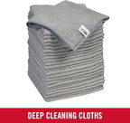 Rubbermaid All Purpose Microfiber Cleaning Cloth Towels, 50 Pack, 12"x12", Non-Scratch, Reusable/Washable for Cleaning/Wiping/Polishing for Home/Kitchen/Car
