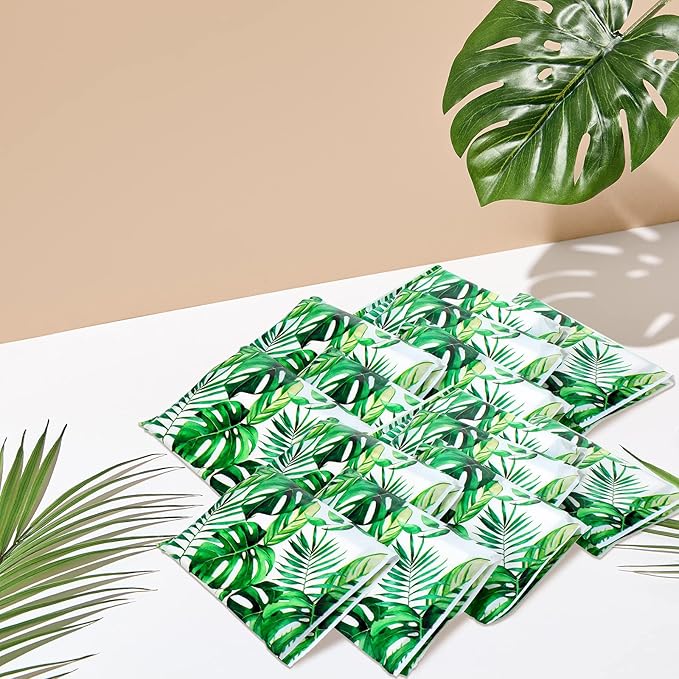 Geyee 50 Packs Facial Tissue Travel Packs Disposable Pocket Tissues for Wedding Guest Travel School Purse Home Supplies, 500 Sheets 3 Ply(Palm Leaves)