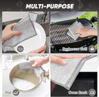 Orighty 24 Pcs Multipurpose Wire Dishwashing Rag, Non-Scratch Wire Dish Cleaning Cloths for Wet and Dry, Reusable Steel Scrubber for Kitchen, Powerful Dishcloth Rag for Cookware, Dish, Stove-7"x8"