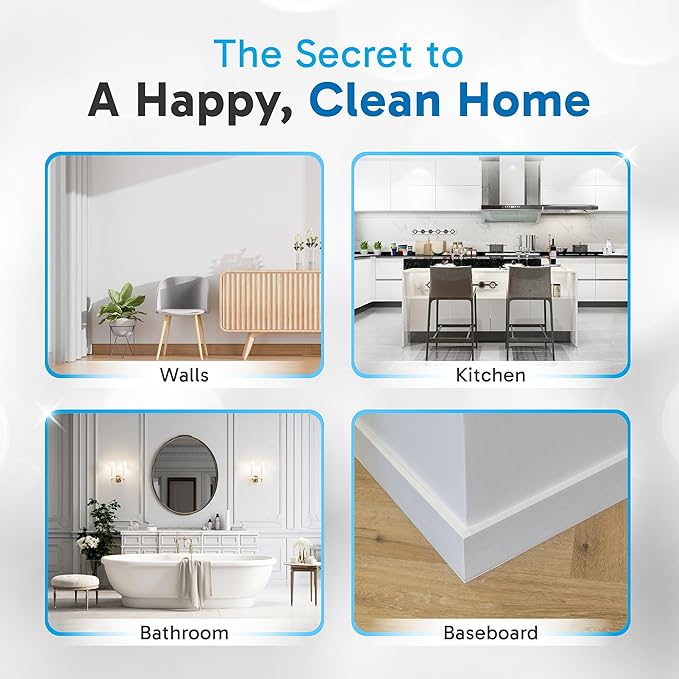 (100 Pack) Extra Large Eraser Sponge - Extra Thick, Long Lasting, Premium Melamine Sponges in Bulk - Multi Surface Power Scrubber Foam Cleaning Pads - Bathtub, Floor, Baseboard, Bathroom, Wall Cleaner