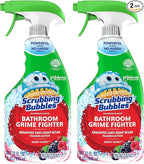 Scrubbing Bubbles Bathroom and Shower Cleaner Spray, Foaming Action Bathroom Grime Fighter Removing Soap Scum, Berry Burst Scent, 32oz (Pack of 2)