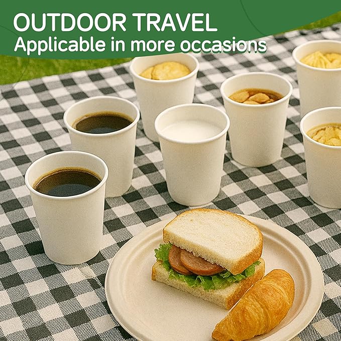 Disposable Paper Coffee Cups 12 oz 500 Pack, White Paper Hot Coffee Cups, Suitable for Party, Picnic, Travel, and Events