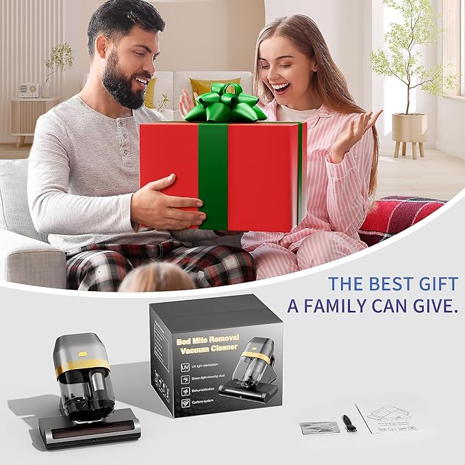 Mattress Vacuum Cleaner, Bed Vacuum Cleaner with UV & Ultrasonic, 16Kpa Suction Handheld Bed Vacuums with High Heating Tech, Effectively Clean Up Bed, Pillows, Sofas, Carpets, 550W