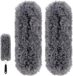 Reusable Microfiber Duster Refills Compatible with OXO & MR.SIGA Duster - Washable Duster for Household Cleaning Dusting Furniture Blind Ceiling Fan - 2Pack Grey (Handle NOT Included