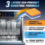 Washing Machine Cleaner Tablets Front Load 14 Pack & Dishwasher Cleaner Deodorizer Descaler Tablets 56 Pack Bundle - 1 Plus Year Supply - Septic Safe Eco Friendly Formula
