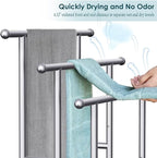 40" Tall Freestanding Towel Racks for Bathroom, 3 Tier Floor Towel Rack with Storage Basket, Blanket Ladder Drying and Display Rack for Large Bath & Hand Towel Outdoor Poolside