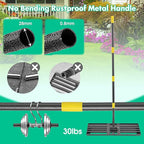 Lawn Leveling Rake,Folding 30x10 Inch Ground Plate,70 Inch Adjustable Long Handle Yard Level Tool with Curved Edge,Heavy Duty Landscaping Lawn Leveler for Grass, Golf Field, Soil Sand Dirt Spreader
