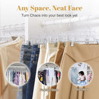 HOUSE DAY 100 Pack Skirt Hangers with Clips, Clear Plastic Pants Hangers with 2-Adjustable Clips，Non-Slip Clip Hanger for Pant, Skirts, Shorts, Bulk Retail Hanger