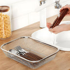 Utensil Drying Rack, 2 Pack Stainless Steel Utensils Holder Dishwasher Silverware Basket, Compact Dish Rack Chopsticks Spoons, Forks, Knifes Drainer Basket Organizer for Kitchen Counter, Medium