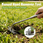 Weed Puller Tool, 4 Teeth Stainless Steel Manual Weeder, Portable Weed Remover Pulling Tool for Cracks Vegetables Garden Backyard Farm Planting & Weeding