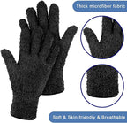 Patelai 3 Pairs Microfiber Plant Dusting Gloves Leaf Cleaning Gloves for Indoor Plants, Blinds, Furniture, House (Purple,Rose Red,Black,Large)
