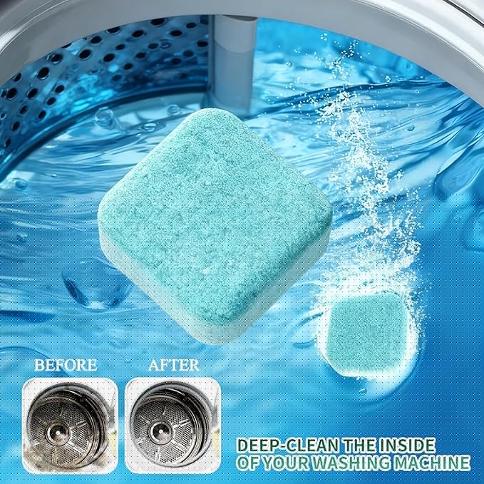 SOPAMI Washing Machine Cleaner Tablets 12 Pack, Deep Clean HE Front Load Top Load Washer, Remove Stubborn Pet Hair Odors, Septic Safe Pet Owner Solution washing machine tablets