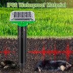 Solar Mole Repellent, Ultrasonic Gopher Repeller Outdoor, Solar Powered Waterproof Snake Repellent Deterrent Gopher Vole Snake Pest and Other Animals from Lawn Garden Yard Home(LightGreen, 6 Packs)